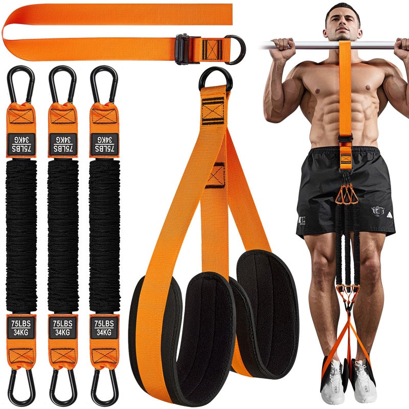 HPYGN Pull Up Assistance Bands, Heavy Duty Resistance Band for Pull Up Bar, Adjustable Weight/Size with Fabric Feet/Knee Rest, Bands for Pull Up Assist for Strength Training, Pull Up Assist Band - Image 1