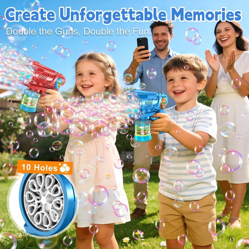 ROMINVIC Bubble Machine, Bubble Gun, Children's Soap Bubbles Machine: LED Electric Soap Bubbles with 100 ml Tank, Blue, Automatic Bubble Maker for Kids Shooter Party Toy - Image 3