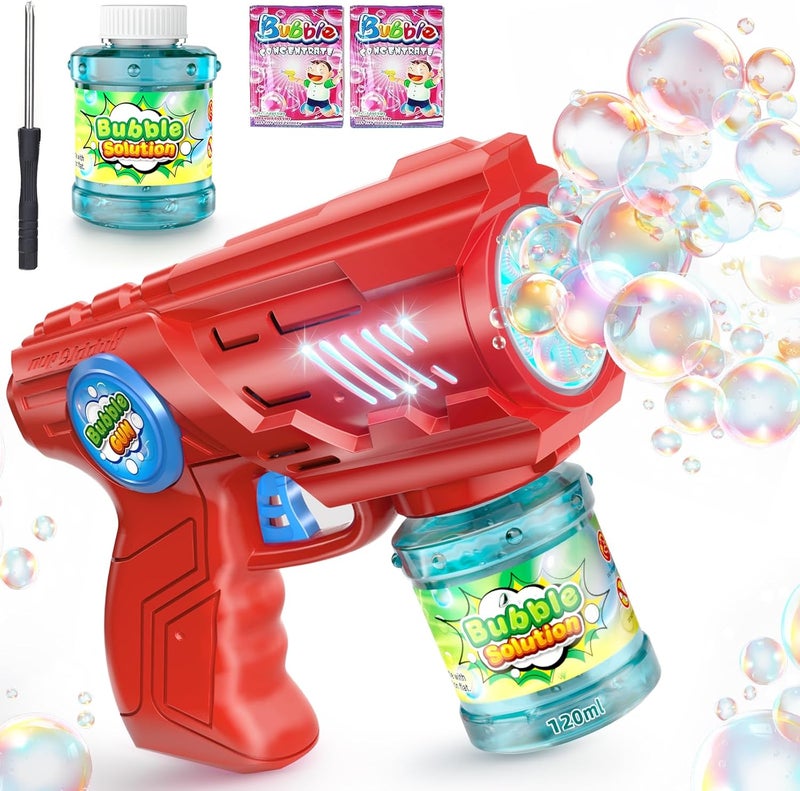 ROMINVIC Bubble Machine, Bubble Gun, Children's Soap Bubbles Machine: LED Electric Soap Bubbles with 100 ml Tank, Blue, Automatic Bubble Maker for Kids Shooter Party Toy - Image 1