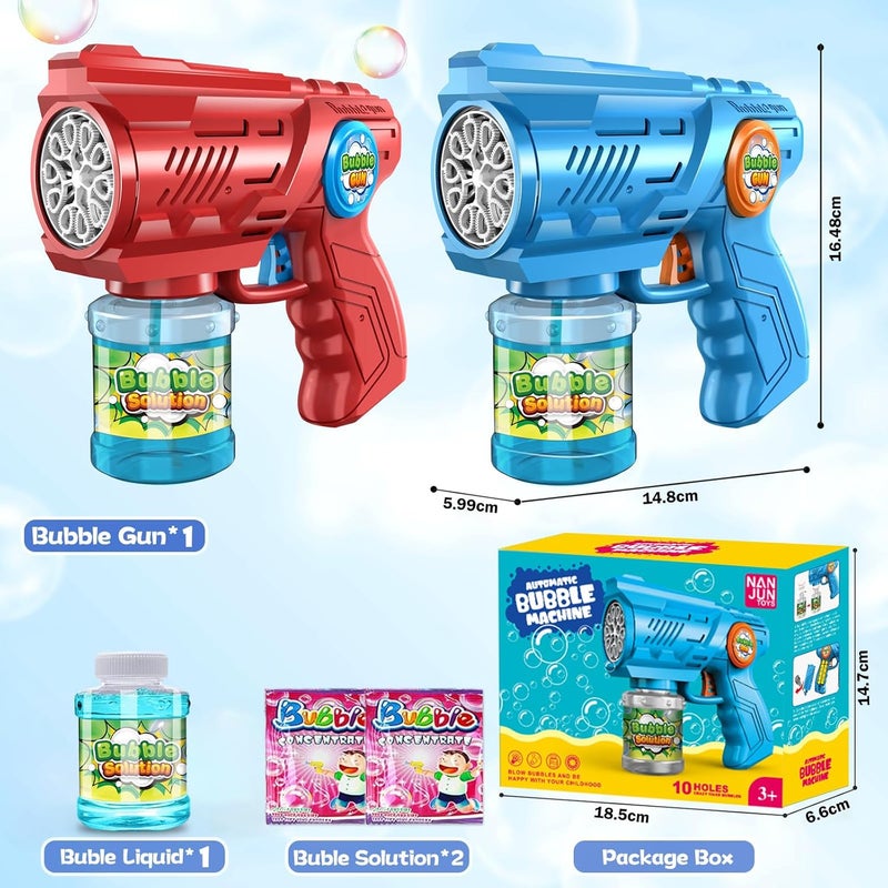ROMINVIC Bubble Machine, Bubble Gun, Children's Soap Bubbles Machine: LED Electric Soap Bubbles with 100 ml Tank, Blue, Automatic Bubble Maker for Kids Shooter Party Toy - Image 2