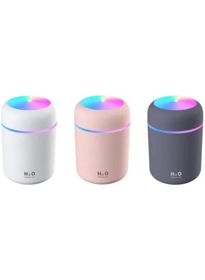 Small Humidifier Portable Electric Air Humidifier Aroma Diffuser Cool Mist Sprayer With Colorful Light For Home Car Office (White) - Image 5