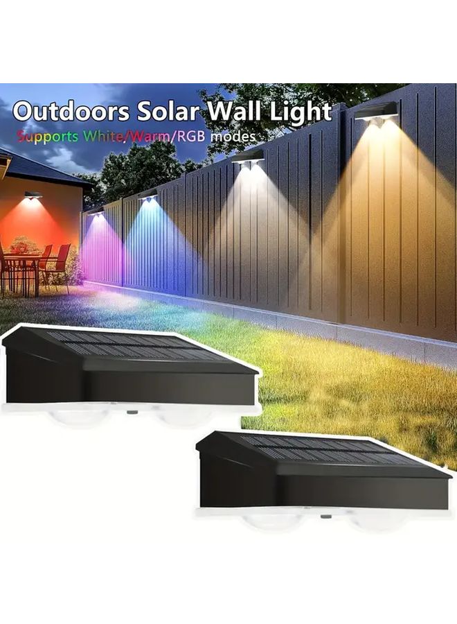 8 Packs White Solar Wall Lights Outdoor Garden Fence Deck Lighting Dusk To Dawn - Image 2