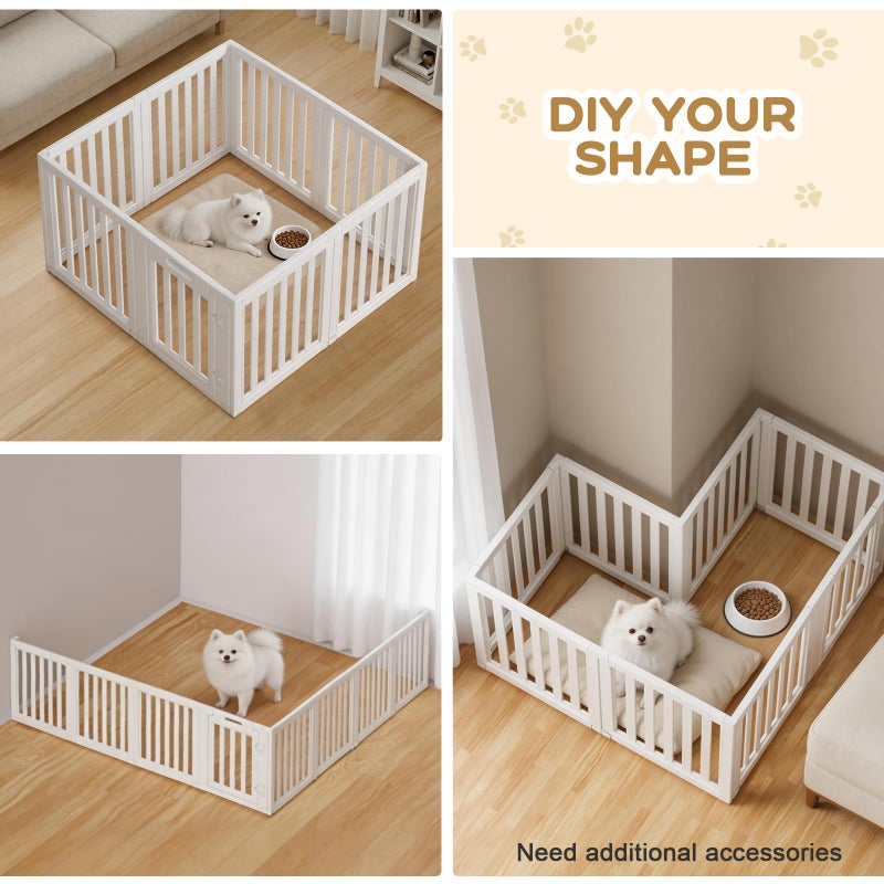 LoveTail Clear Dog Play Pen,Pet Playpen with Door,Easy to Clean and Install Puppy pens for Both Indoor and Outdoor use (White, 23.6 inch Height, 8 Panels) - Image 5