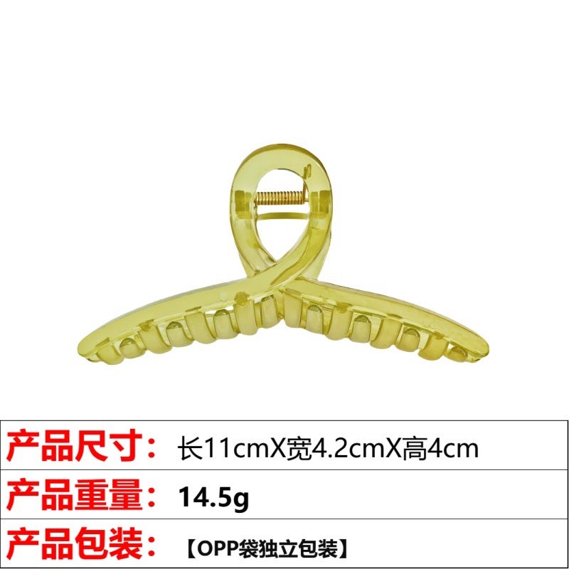 Generic Jelly-Colored Ribbon Shark Clip Hair Accessory 5#11cm green ribbon gripper 