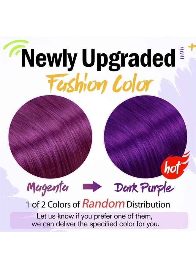 RUNATURE Purple Clip in Extensions Real Human Hair 20 Inch Long for Women Colored Clip in Double Weft Hair Extensions Remy Hair Invisible Purple Human Hair Extensions Clip in Natural Hair 25g 5pcs  - Image 3