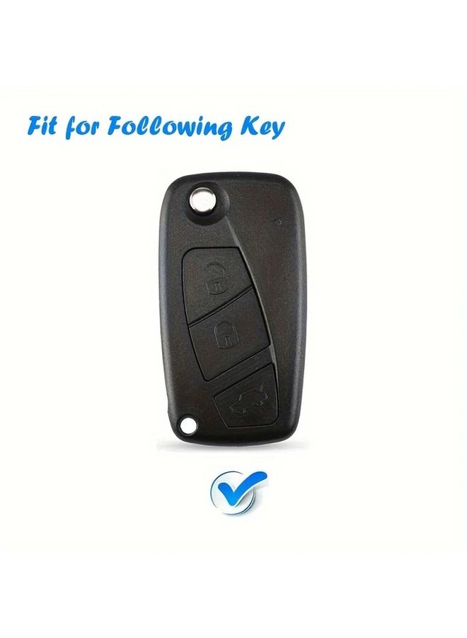 Black TPU Soft Rubber Protective Case Cover for Folding Car Key with Silver Edges - Image 3