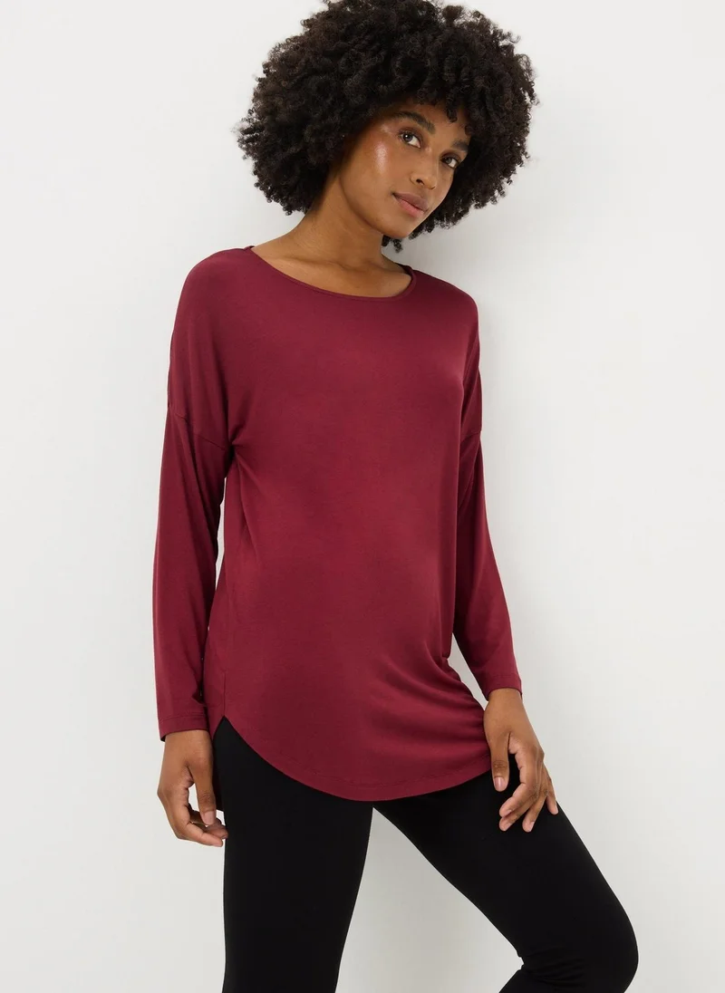 Matalan Burgundy Relaxed Long Sleeve Top
