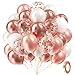 awenztech 60pcs Rose Gold Balloons 12inch with Pearl White Rose Gold Confetti Balloons for Engagement Bridal Shower Wedding Birthday Party Decorations - Image 3