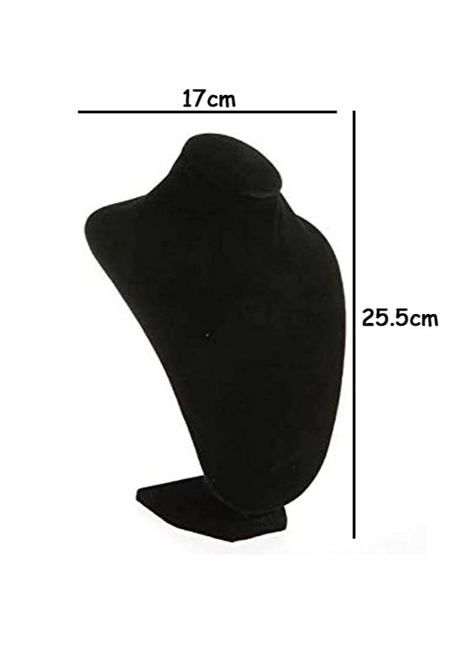 LINGWEI Jewelry Stand Neckmanniquin Necklace Holder Model Bust Stand Necklace Chain Jewelry Bust Neck Display Stand Holder Mannequin Black Velvet Necklace  - Image 2