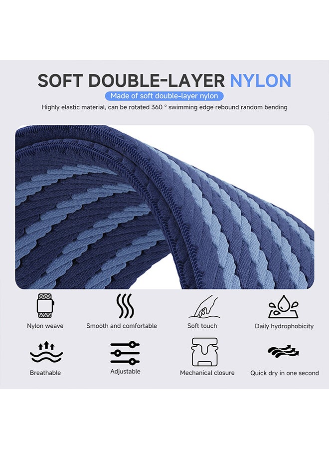 O Ozone Nylon Sport Loop Watch Bands for Apple Watch 10 | Ultra 2 | 9 | 8 | 7 | 6 | SE, 49/46/45/44mm, Elastic Nylon Strap with Parachute Metal Lock - Black  - Image 2