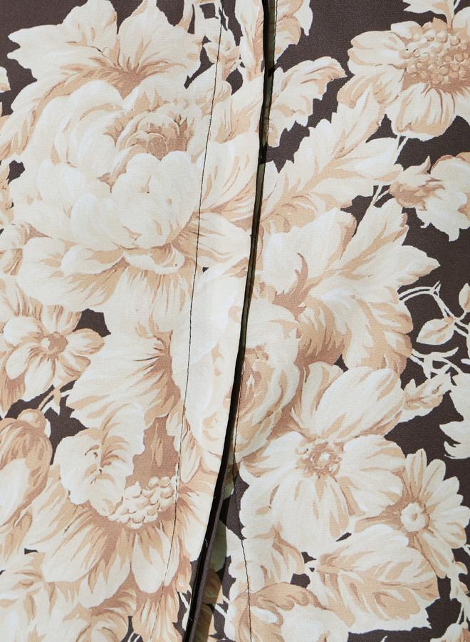 Styli Brown Floral Print Long Sleeve Shirt - Image 3