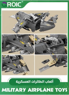 GROIC Military Airplane Toys，Army Toys,Military Toys with Vehicles,Army Men,Helicopter Toys for Kids,Airplane Toys Set,Army Men Trucks Airplanes Helicopter,Transport Cargo Airplane  - Image 5