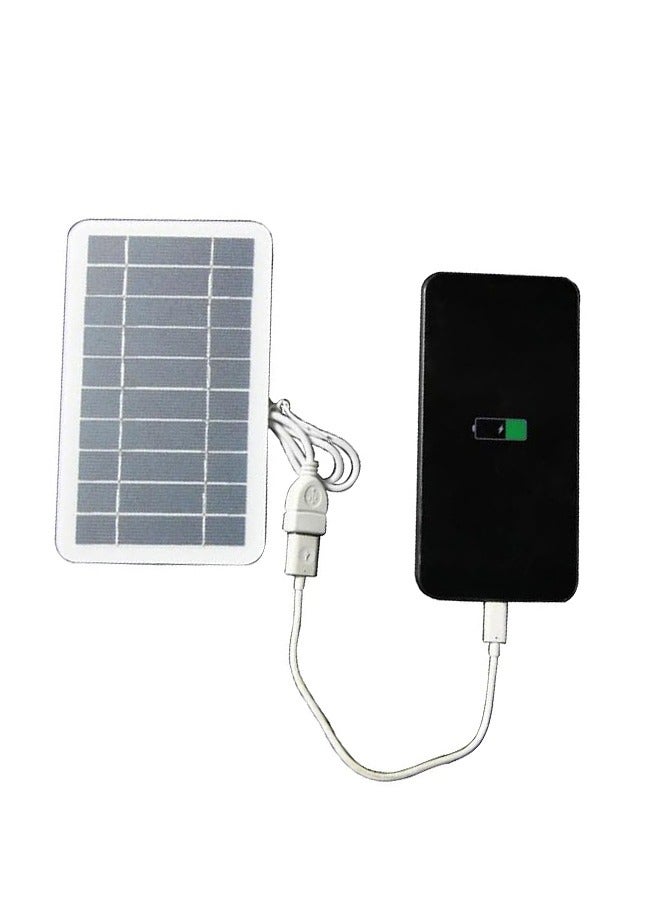 Solar Panel Charger 2W 5V, Outdoor Polycrystalline Silicon Solar Cell Camping Portable Power Solar Panel Mobile Power Supply for Mini Fan, Cellphone, Bicycle, Security Camera and Outdoor - Image 1