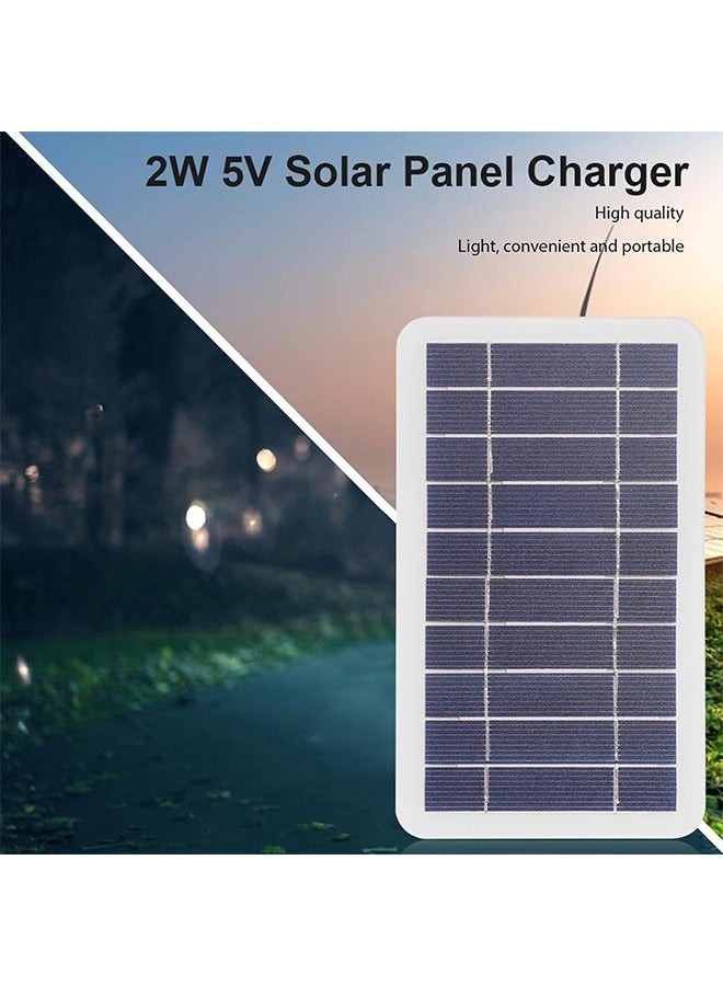 Solar Panel Charger 2W 5V, Outdoor Polycrystalline Silicon Solar Cell Camping Portable Power Solar Panel Mobile Power Supply for Mini Fan, Cellphone, Bicycle, Security Camera and Outdoor - Image 3