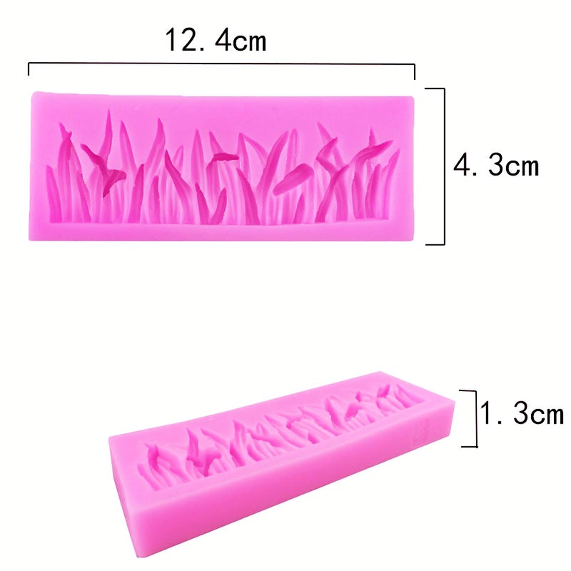 HengKe 2 Pcs Grass Shape Fence Silicone Mold Pie Crust Mold  Lace Silicone Mold for Cake Decorating Sugarcraft Baking Mould Cookie Pastry Pies Cake Ice Cube Pudding  Baroque Fondant Mold  Polymer Clay - Image 2