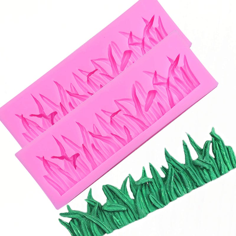 HengKe 2 Pcs Grass Shape Fence Silicone Mold Pie Crust Mold  Lace Silicone Mold for Cake Decorating Sugarcraft Baking Mould Cookie Pastry Pies Cake Ice Cube Pudding  Baroque Fondant Mold  Polymer Clay - Image 1