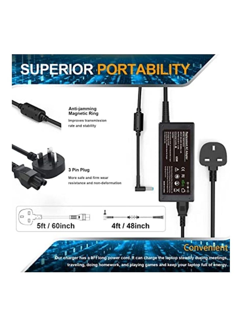 NTECH 65W AC Laptop Charger Compatible With HP Pavilion x360 11/13/15 HP ProBook 640 G2 Stream 11/13/14/X2 ZBook 14u/G4/G5/15U 15 G3 Hp Envy x360 15-u010dx/15 u011dx Power Cord - Image 3