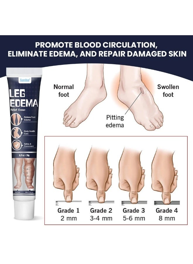 Sumifun Leg Edema Relief Cream Slimming Anti Edema Reduction Calf Swelling Ointment Leg Swelling Pain Relief Edema Elimination Cream Herbal Body Healthcare Cream Anti Edema Leg Cream 20g - Image 2