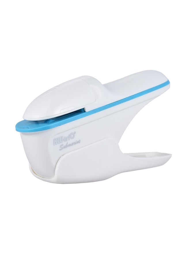 NIBEMINENT Hand-Held Mini Safe Staple Free Stapler White - Image 1