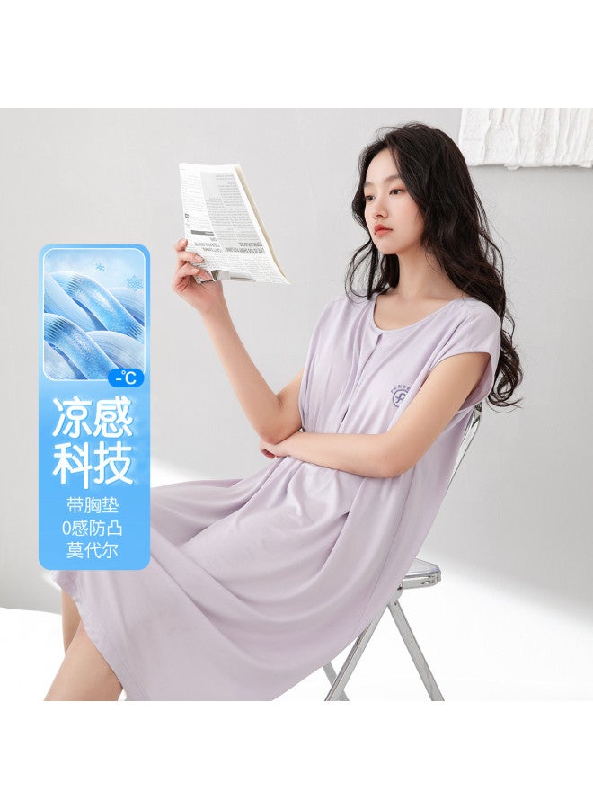 Fenton short Sleeve Dress, Midi Length, Lightweight Summer Sleepwear & Loungewear - Image 2