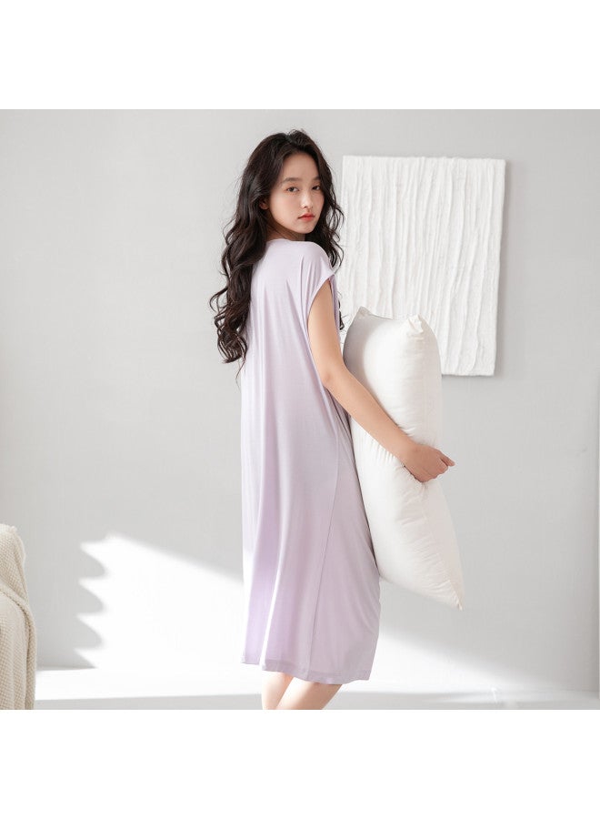 Fenton short Sleeve Dress, Midi Length, Lightweight Summer Sleepwear & Loungewear - Image 3