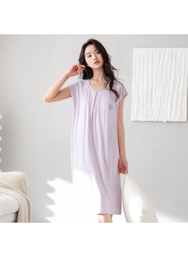 Fenton short Sleeve Dress, Midi Length, Lightweight Summer Sleepwear & Loungewear - Image 4
