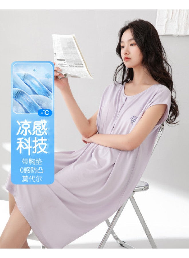 Fenton short Sleeve Dress, Midi Length, Lightweight Summer Sleepwear & Loungewear - Image 1