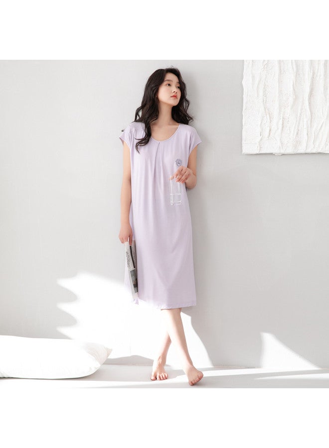 Fenton short Sleeve Dress, Midi Length, Lightweight Summer Sleepwear & Loungewear - Image 5