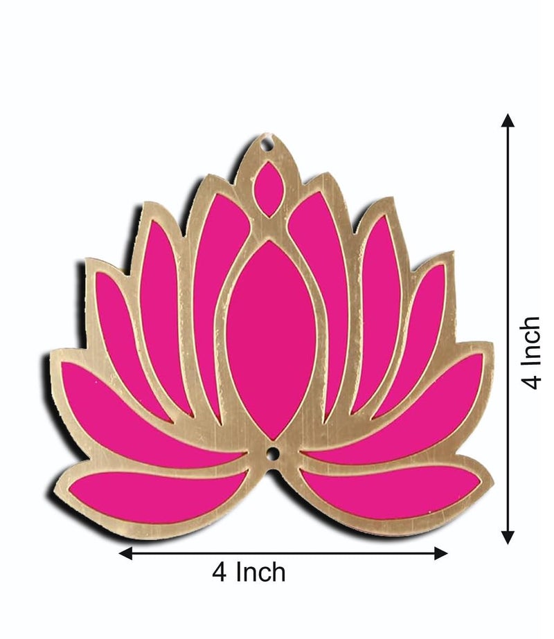 Laxmita Perfection Handmade Wall Decor Lotus for Home,Diwali Decor,Wedding and All Festival Decor (5 PCS-Pink/Raani).Double Layer MDF,Perfect for Mandir Temple - Image 5