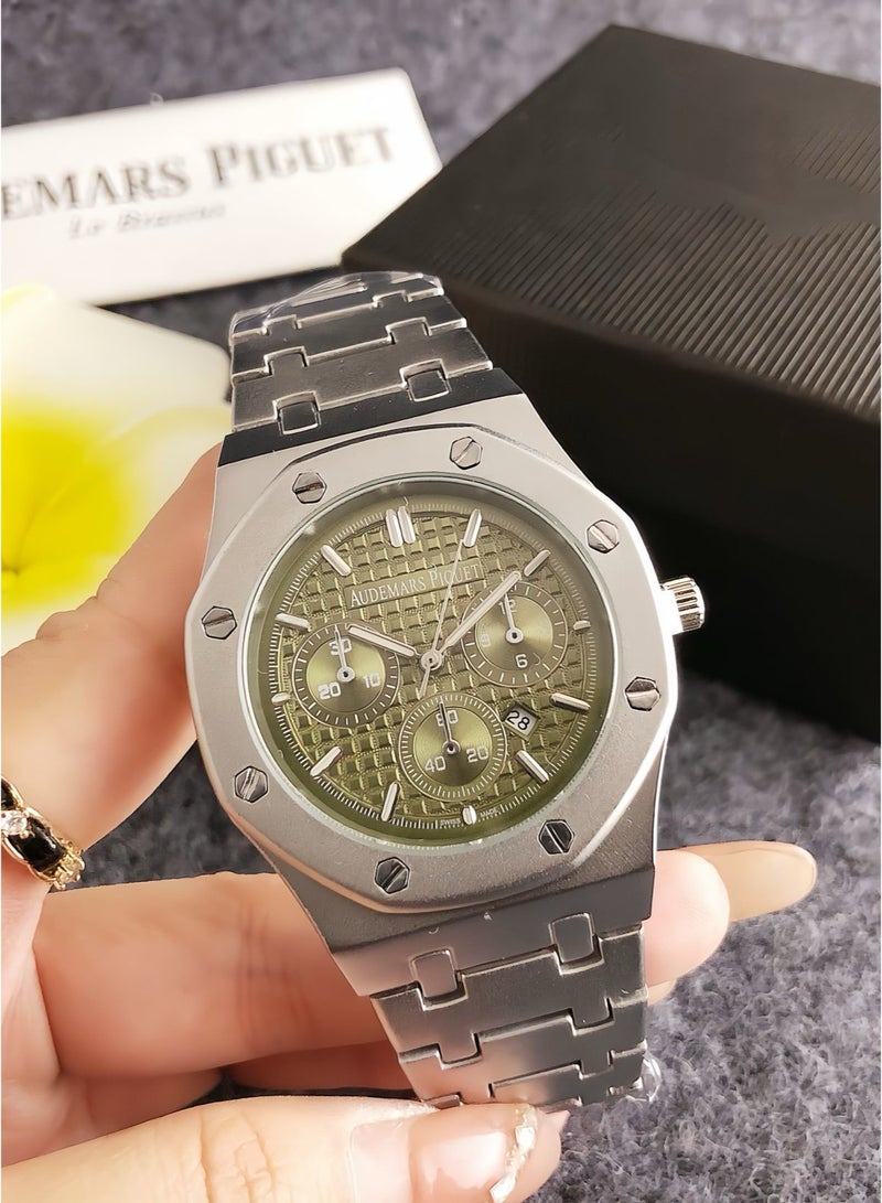 18k Gold Steel Watch Bracelet Luxury Stopwatch