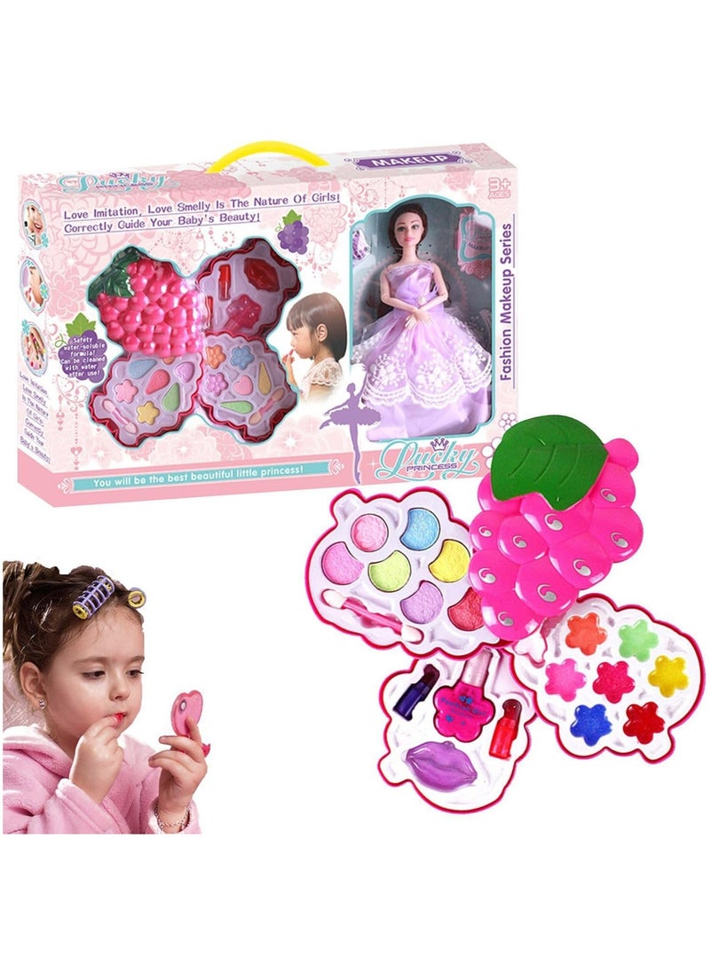 Home Smart Home Smart Kids Makeup Kit for Girls Washable Makeup Set for Upto Three Years Old Little Girls Safe and Non Toxic Fruit Shape Kit 