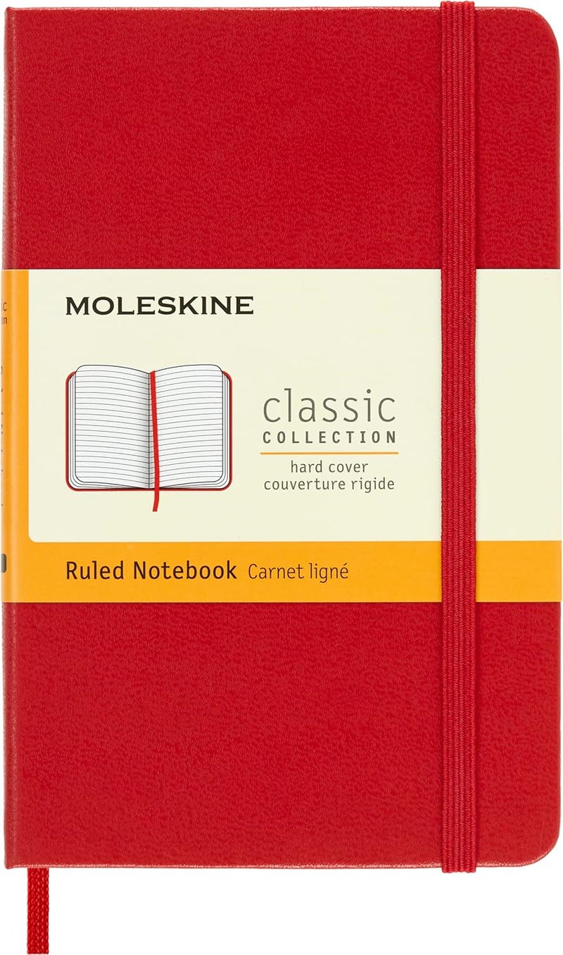 Moleskine Pocket Ruled Hardcover Notebook Scarlet Red - Image 1
