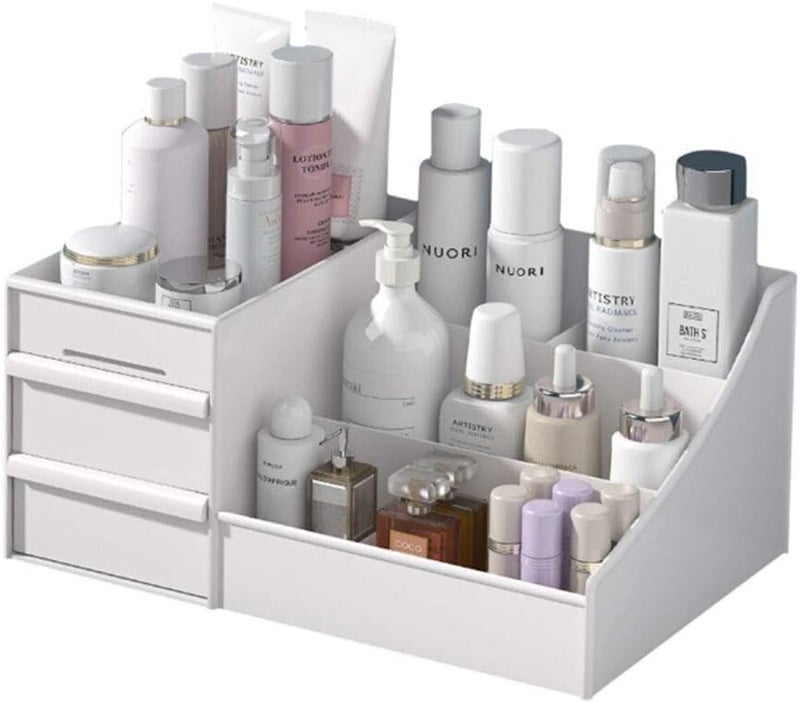 Roktry Makeup Organisers | Cosmetic Organizer Box with Drawers, Vanity Brush with Holder for Lipstick, Cosmetics Storage | Multipurpose Skincare, Eyeshadow, Nail Polish Dressing Table Organiser - Image 1
