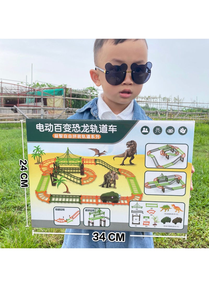 Dinosaur Track Electric Toy Car Set for Kids Electric Varieties Dinosaur Railcar 899-5 