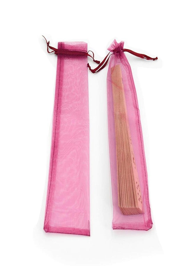 Bezall 50Pcs Organza Hand Fan Bags, 2x10 Inches Folding Fan Drawstring Mesh Organza Gift Pouch for Wedding Party Bridal Shower Favor Bags (Wine) - Image 5
