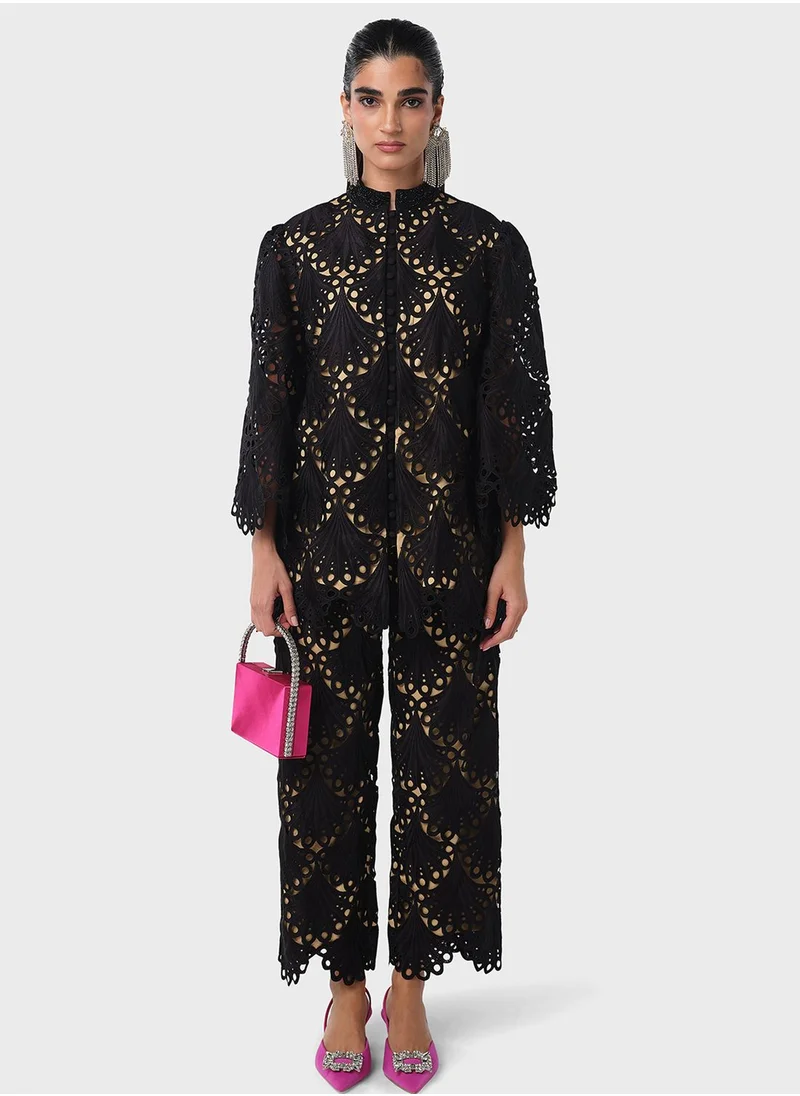 Threadz by Ajooni Lace Shirt And Pant Set