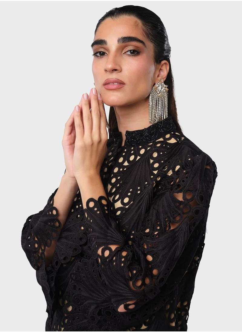 Threadz by Ajooni Lace Shirt And Pant Set