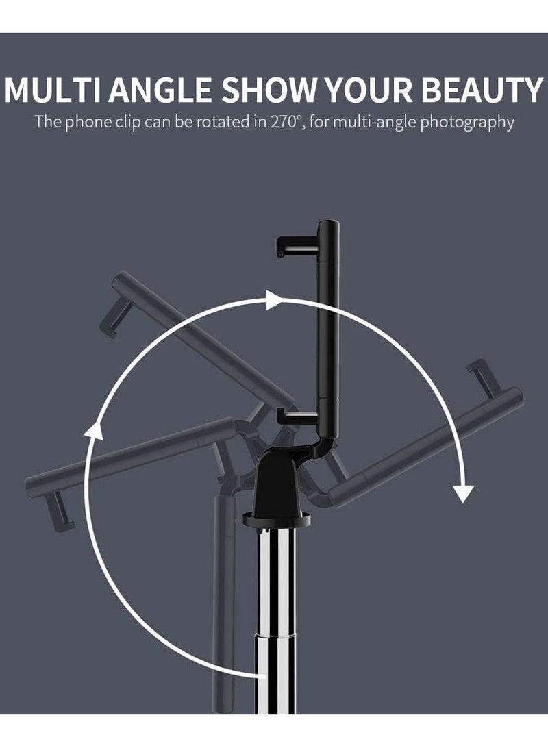 Lukadah Upgraded Selfie Stick Tripod, 360° Unlimited Rotating Phone Tripod Stand, Extendable All-in-1 Aluminum Tripod with Wireless Remote for 4-7" Phone Selfies/Live/Video Recording/Travel-Black - Image 4