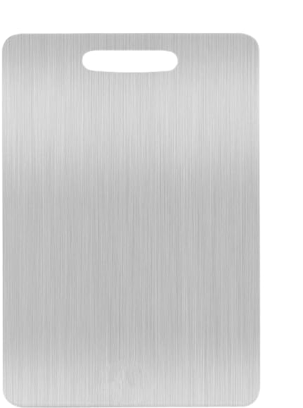 VICHAXAN Stainless Steel Chopping Board Cutting Board with Round Edge Kitchen Counter Top Kneading Board for Cutting and Chopping - Image 1