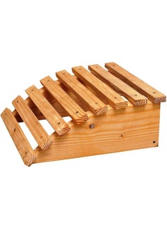 Aden Home Under Table Footrest, Foot Support, Foot Stand, Wooden Foot Riser, Table Natural Wood Footrest  - Image 1