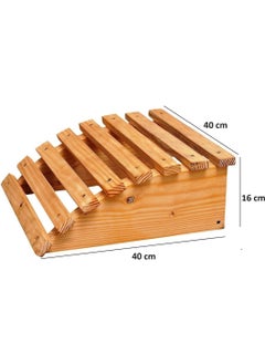 Aden Home Under Table Footrest, Foot Support, Foot Stand, Wooden Foot Riser, Table Natural Wood Footrest  - Image 3
