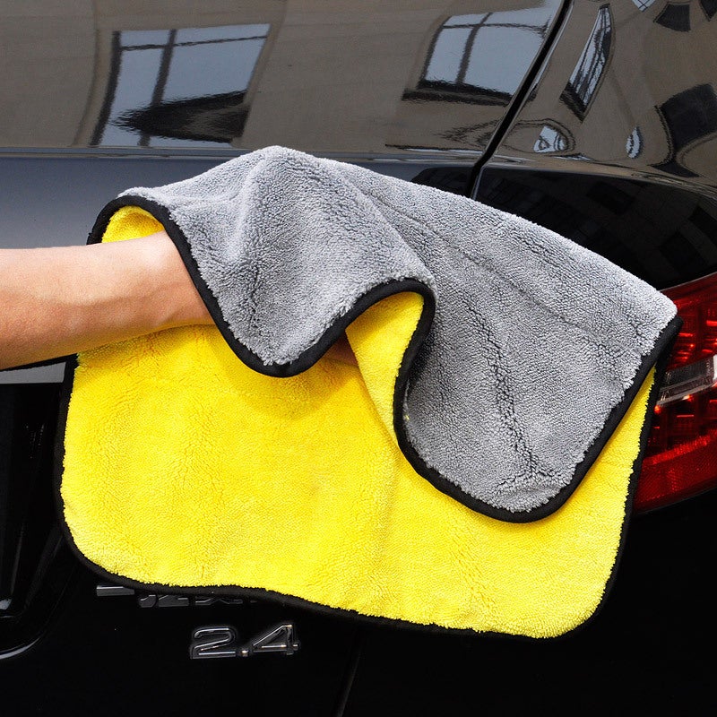Car Wash Towel Cleaning Cloth Thickened Double-Sided Coral Fleece Car Wash Two-Color Microfiber Cleaning Towel - Image 4