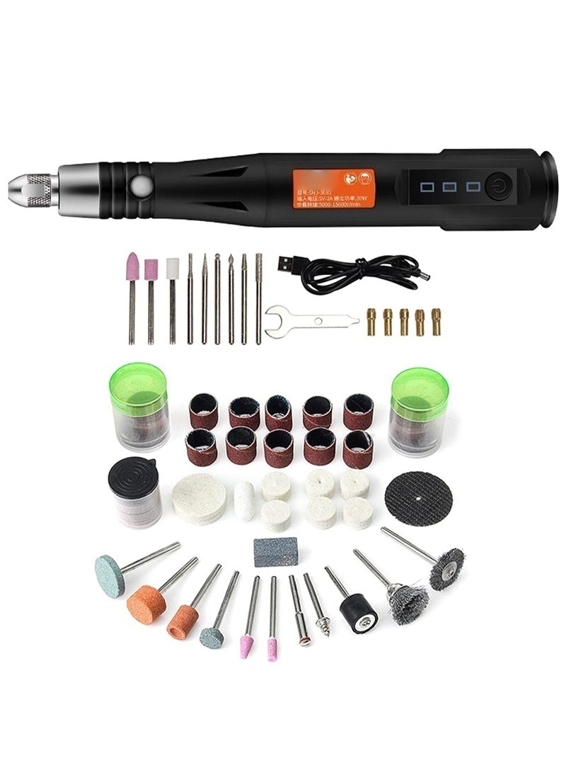 كاست ويف مجموعة أدوات النقش الكهربائية، قلم النقش الدقيق، أداة دوارة لاسلكية، مطحنة تلميع قابلة للشحن عبر USB - Image 1