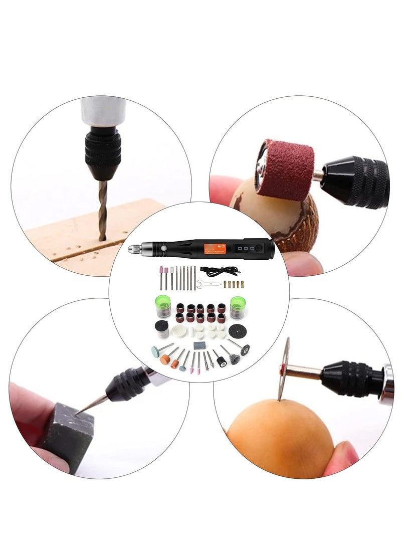 كاست ويف مجموعة أدوات النقش الكهربائية، قلم النقش الدقيق، أداة دوارة لاسلكية، مطحنة تلميع قابلة للشحن عبر USB - Image 2