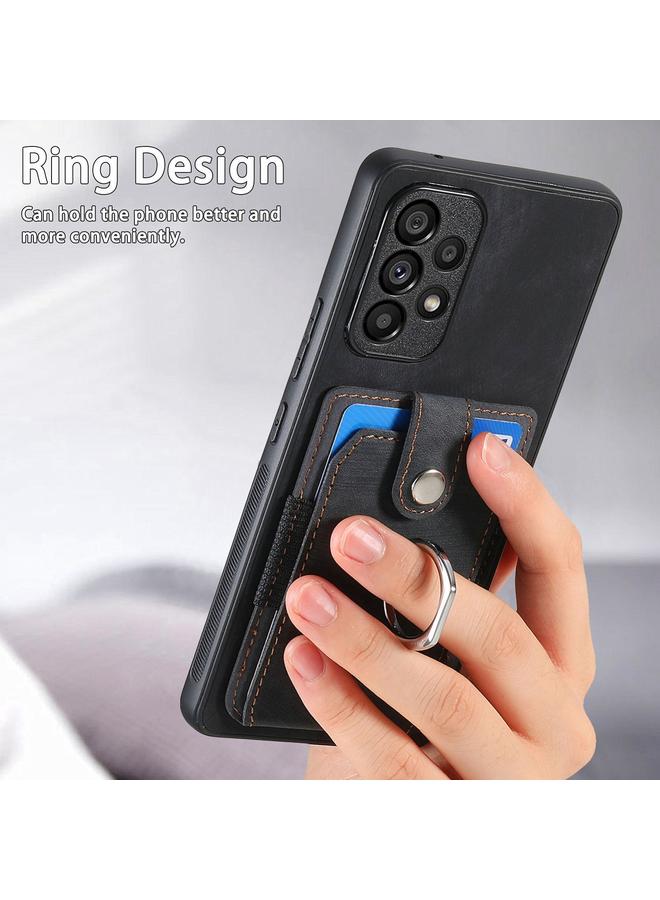 S-TOP Case For Samsung Galaxy A53 5G Retro Skin-feel Ring Card Wallet Phone Case - Image 4