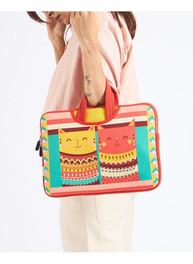 Chumbak Aztec Cats Laptop Sleeve 13inch  - Image 2