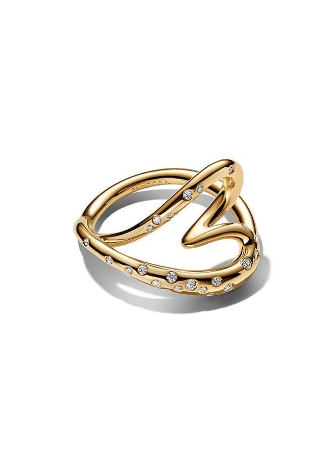 PANDORA Organically Shaped Stone-Set Heart Ring - Image 3