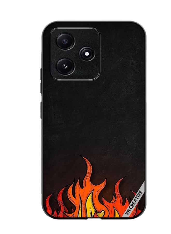 VR CREATIVE Protective Case Cover For Xiaomi Poco M6 Pro 5G Fire Design Multicolour - Image 1