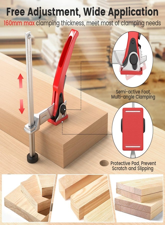 Housolution Bench Dog Clamp, 3/4 inch Dog Holes Workbench Clamp for Woodworking, Adjustable MFT Table Hold Down Quick Fixed Clip, Workbench Accessories for Wood Carving Routing Sanding, 2 Pack - Image 4