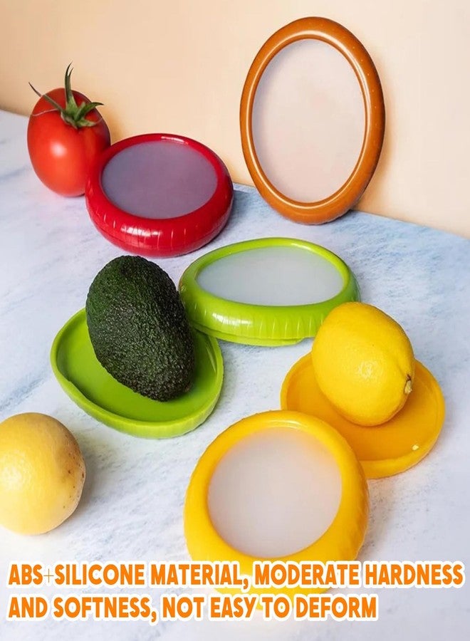 GRITOSE 4 PCS Silicone Fruit and Vegetable Containers for Fridge, Reusable Fruit Storage Box, Silicone Food Storage Containers Set - (Green, Red, Yellow, Brown), Airtight Storage Box with Lid - Image 4